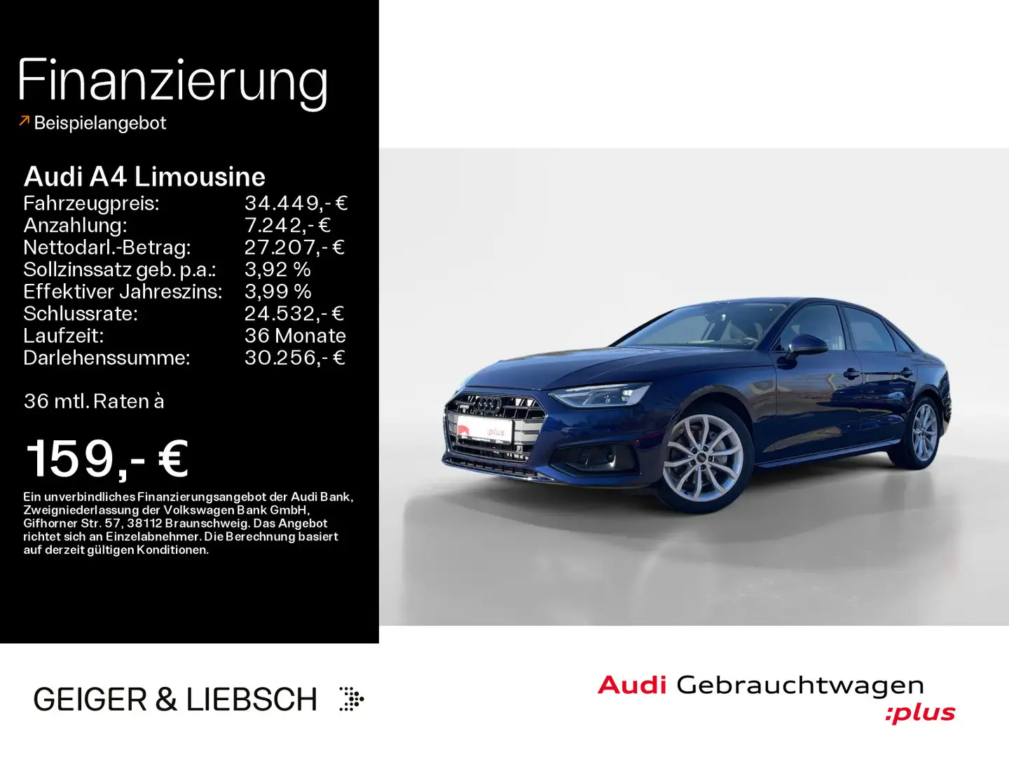 Audi A4 40 TDI quattro advanced*NAVI*LED*KA Bleu - 1