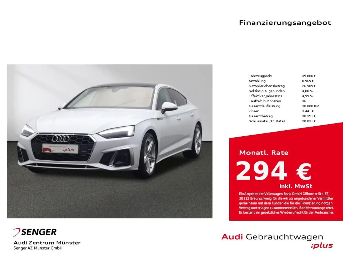 Audi A5 Sportback 40 TDI S line Matrix Kamera AHK Bílá - 1
