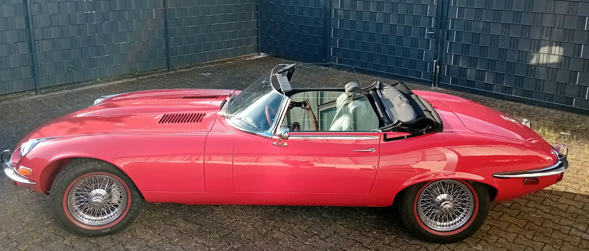 Jaguar E-Type Serie 3 V12 Roadster Schaltgetriebe WGA Note 2+ Piros - 2