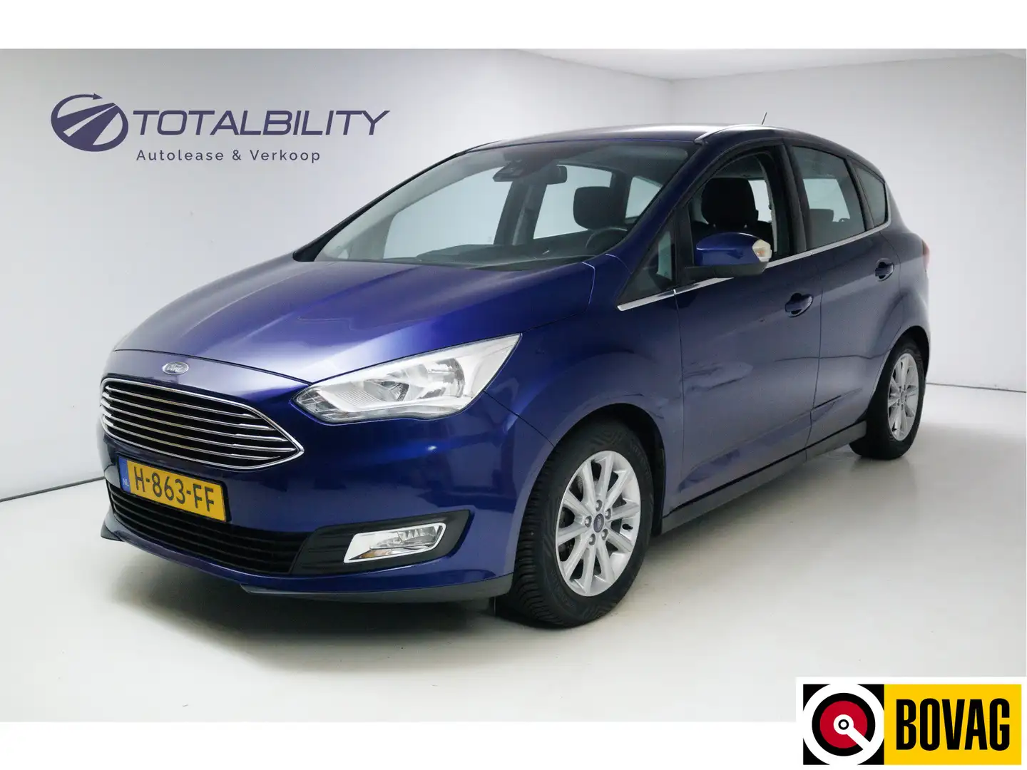 Ford C-Max 1.0 Titanium Climate-control, Cruise-control, Navi Blauw - 1