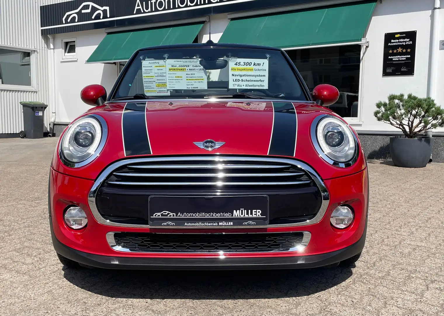 MINI Cooper Cabrio "SPORTPAKET"+Teil-LEDER+17"Alu+NAVI+LED +Alle INSP Rot - 2