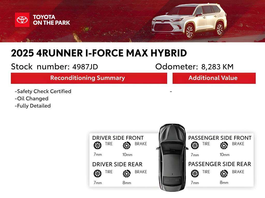 used 2025 Toyota 4Runner car, priced at $71,995