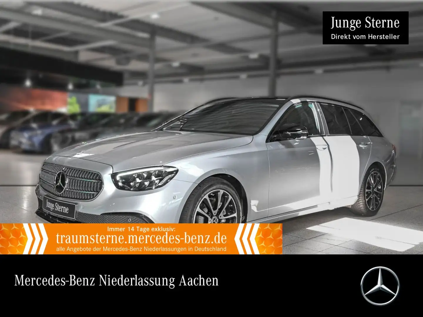 Mercedes-Benz E 220 d T AVANTG+NIGHT+PANO+360+LED+FAHRASS+9G Silber - 1