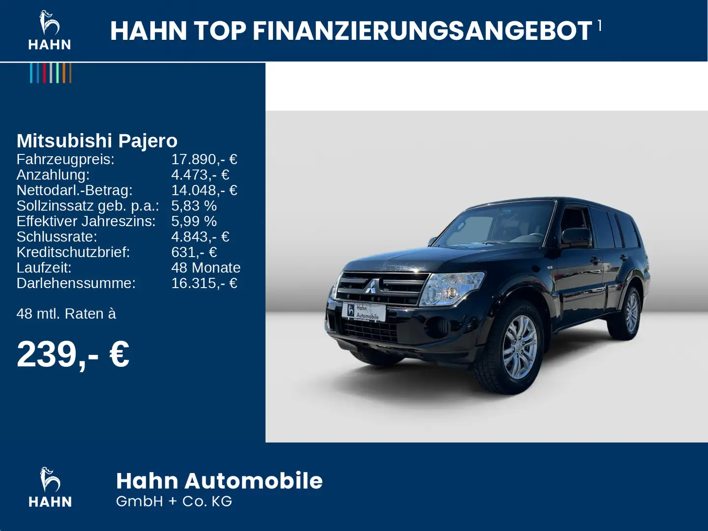 Mitsubishi Pajero 3.2 DI-D Inform 7-Sitzer AHK Radio/Kenwoo Negru - 2
