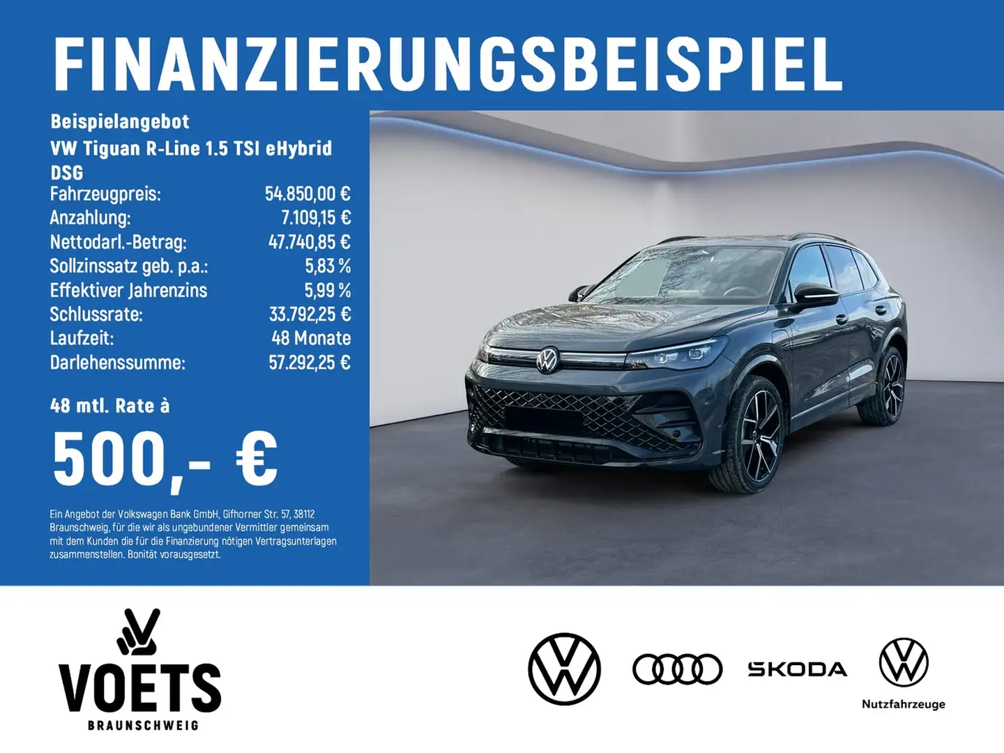 Volkswagen Tiguan R-Line 1.5 TSI eHybrid DSG FrontAssist Grau - 2