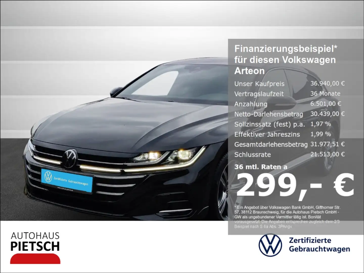 Volkswagen Arteon Shooting Brake 2.0 TSI R-Line AHK Matrix AHK-klapp Schwarz - 1