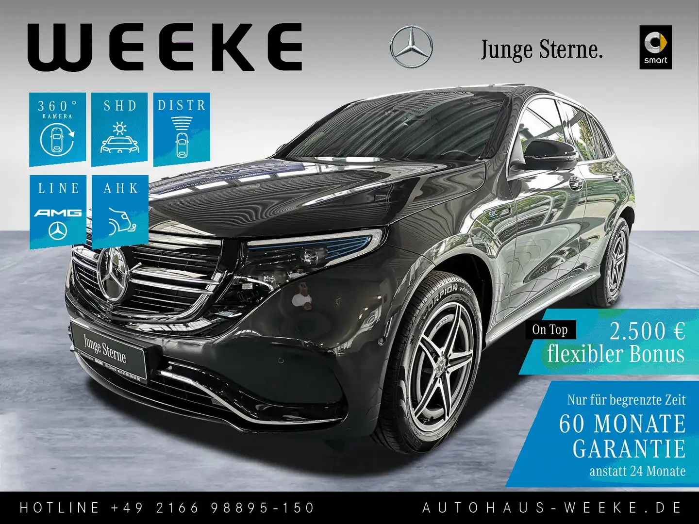 Mercedes-Benz EQC 400 4M AMG+AHK+360+SCHIEBEDACH+DISTRONIC+SOU Grau - 1