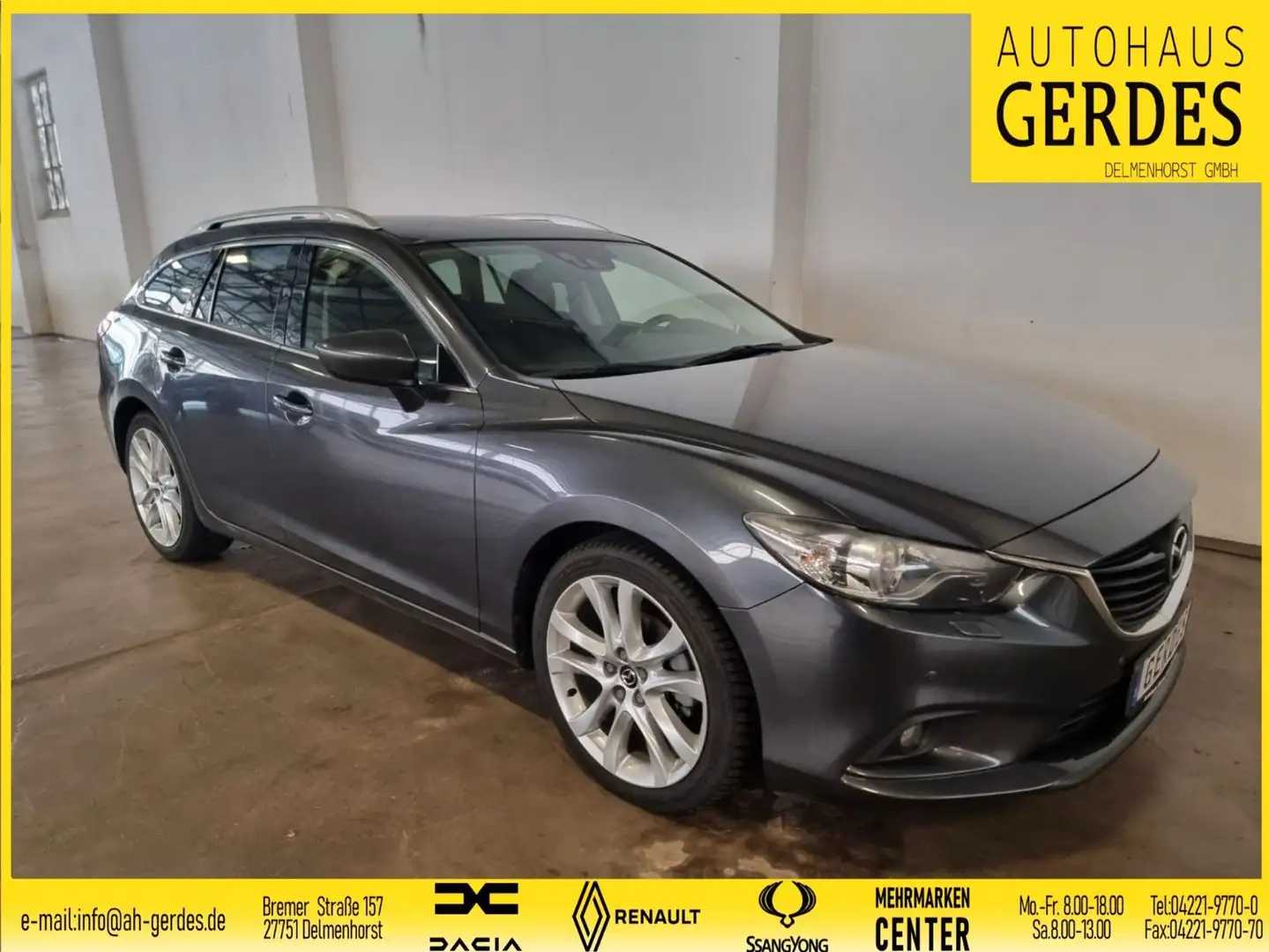 Mazda 6 Kombi Sports-Line 2.2"Navi,Klima,Sitzheizung" Grau - 1