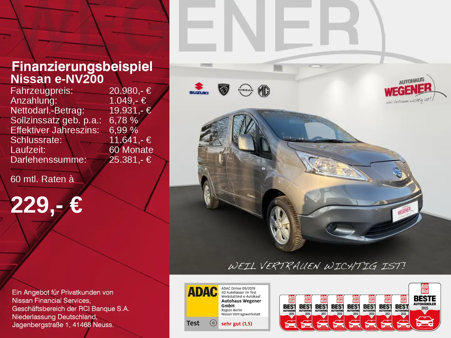 Nissan E-NV200 EVALIA 40KWH 5 SitzeWinterpaket SHZ KAME Gris - 2