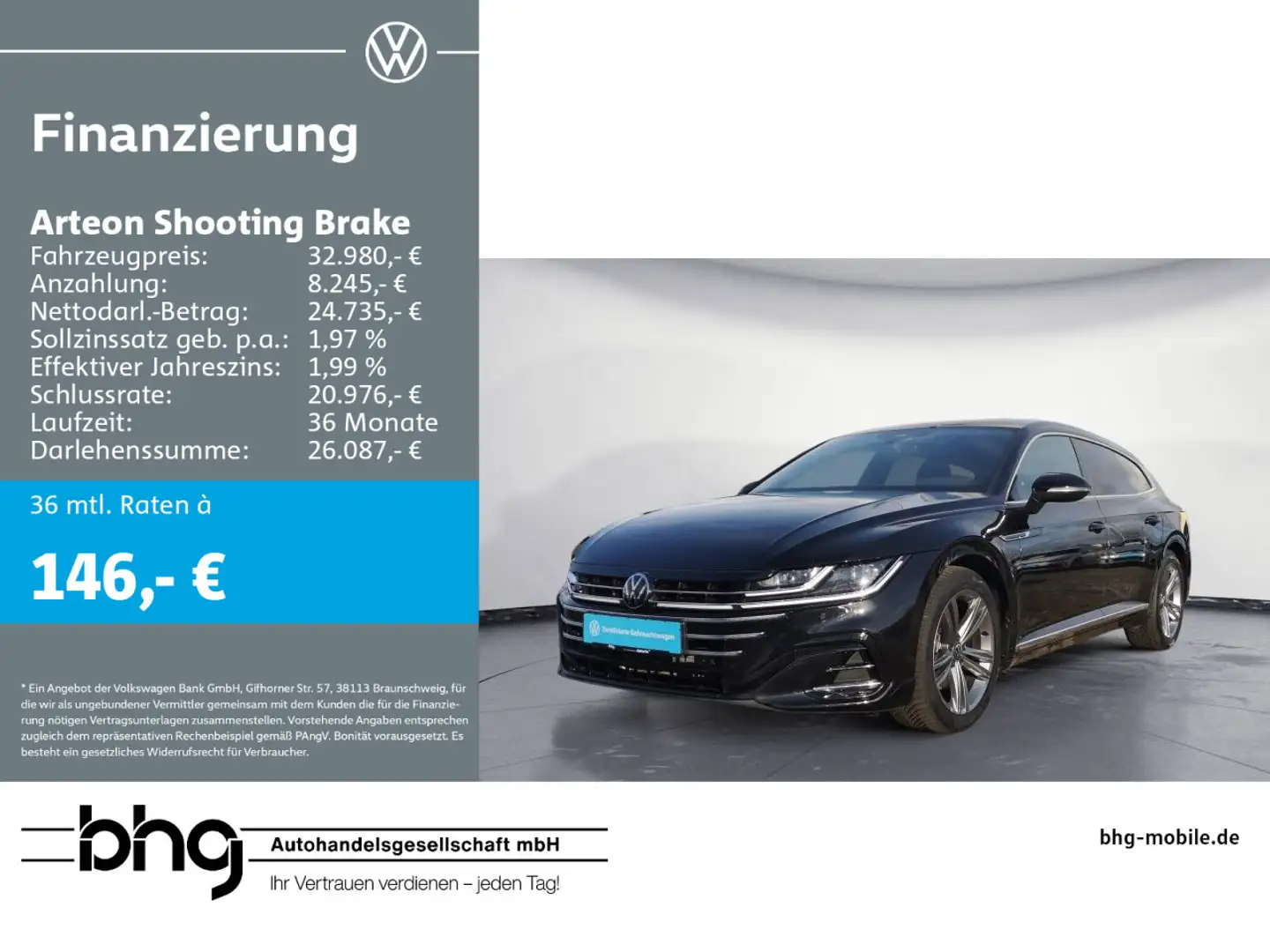 Volkswagen Arteon 2.0 TSI OPF DSG R-Line Schwarz - 1