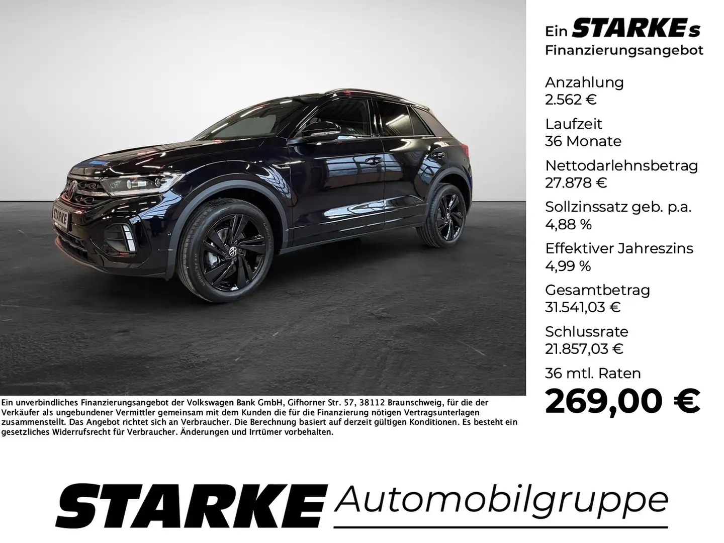 Volkswagen T-Roc 1.5 TSI DSG R-Line Schwarz - 1