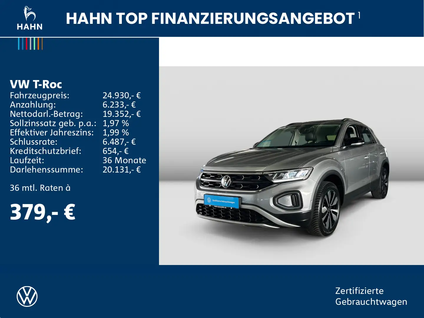 Volkswagen T-Roc 1.0TSI Goal ACC LED Navi PDC Standheizung Argent - 2