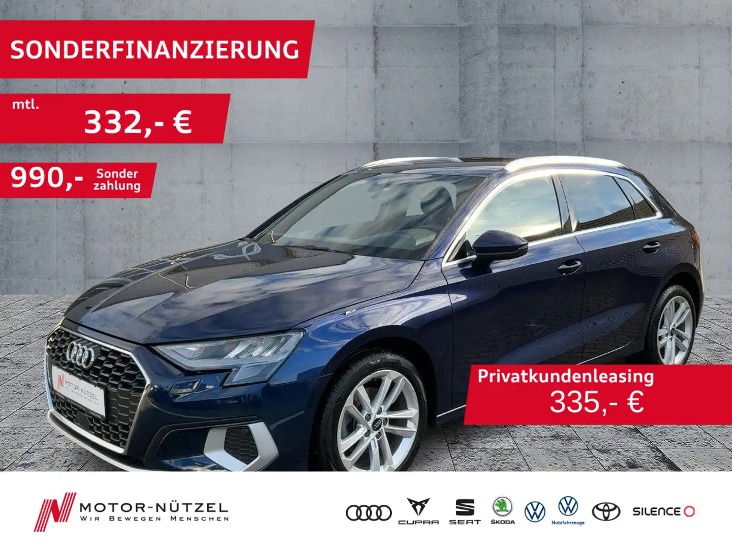 Audi A3 30 TDI S-TR ADVANCED 5JG+LED+DAB+VC Blau - 1