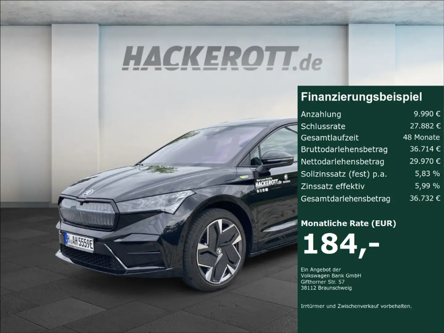 Skoda Enyaq Coupe RS 82 kWh Navi AHK Kamera Pano. Schwarz - 1