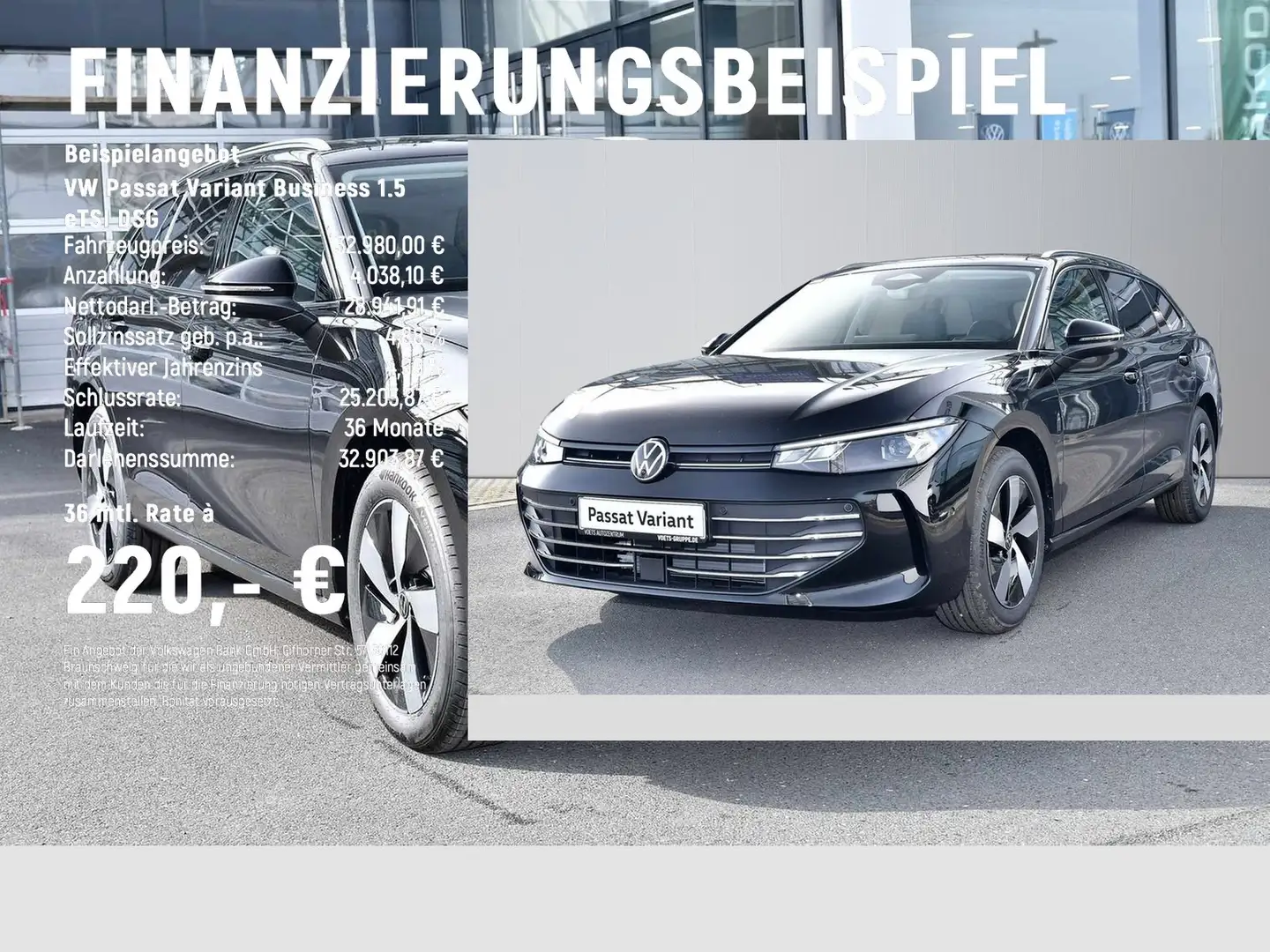 Volkswagen Passat Variant Business 1.5 eTSI DSG NAVI+SHZ Schwarz - 2