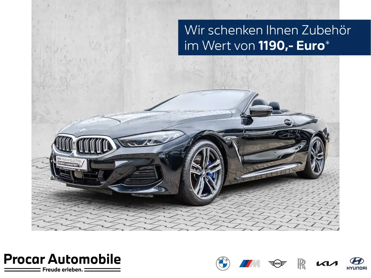 BMW 840 d xDrive Cabrio M Sport HUD ACC 360°KAM RFK Zwart - 1