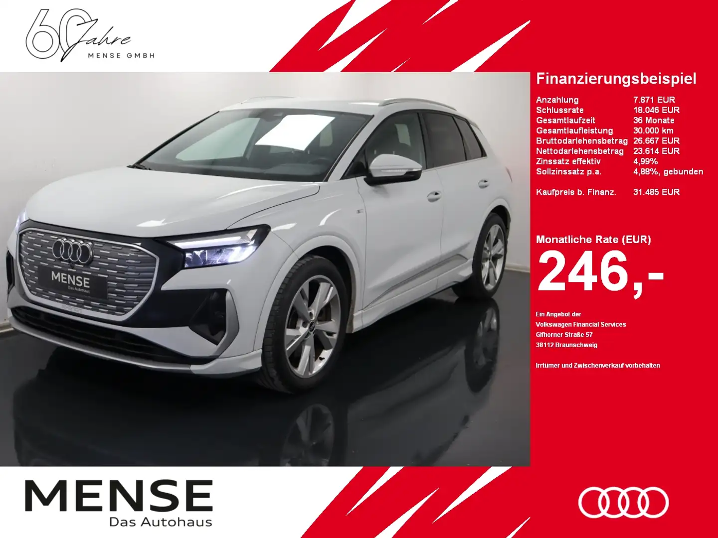 Audi Q4 e-tron 40 S line |STH|SpurH|LM|Sport|KlimaA Blanc - 1
