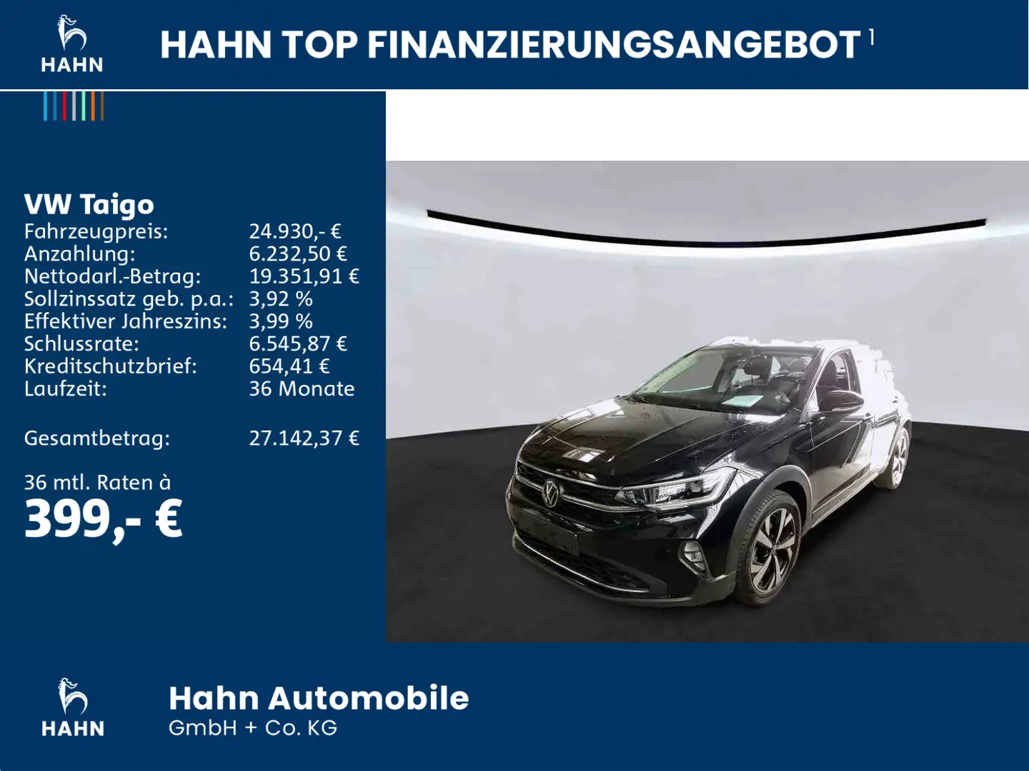 Volkswagen Taigo 1.5 TSI DSG Style Navi Matrix CAM Einparkh Schwarz - 2