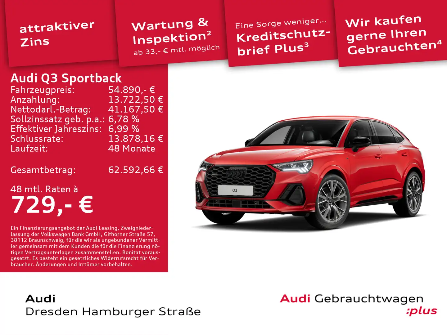 Audi Q3 S line 40 TDI quattro142(193)kW(PS) Rot - 1
