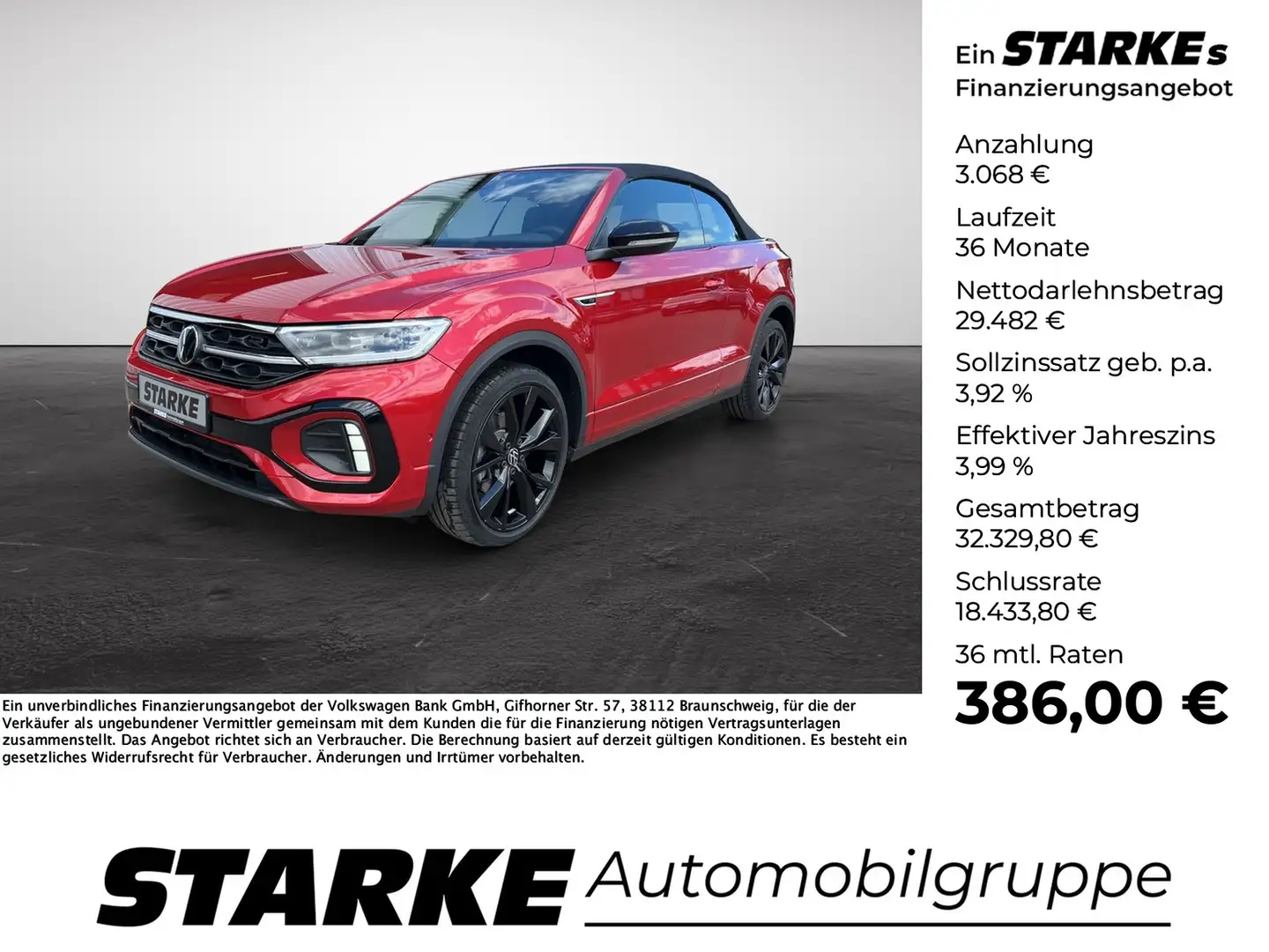 Volkswagen T-Roc Cabrio 1.5 TSI DSG R-Line Black Style Rot - 1