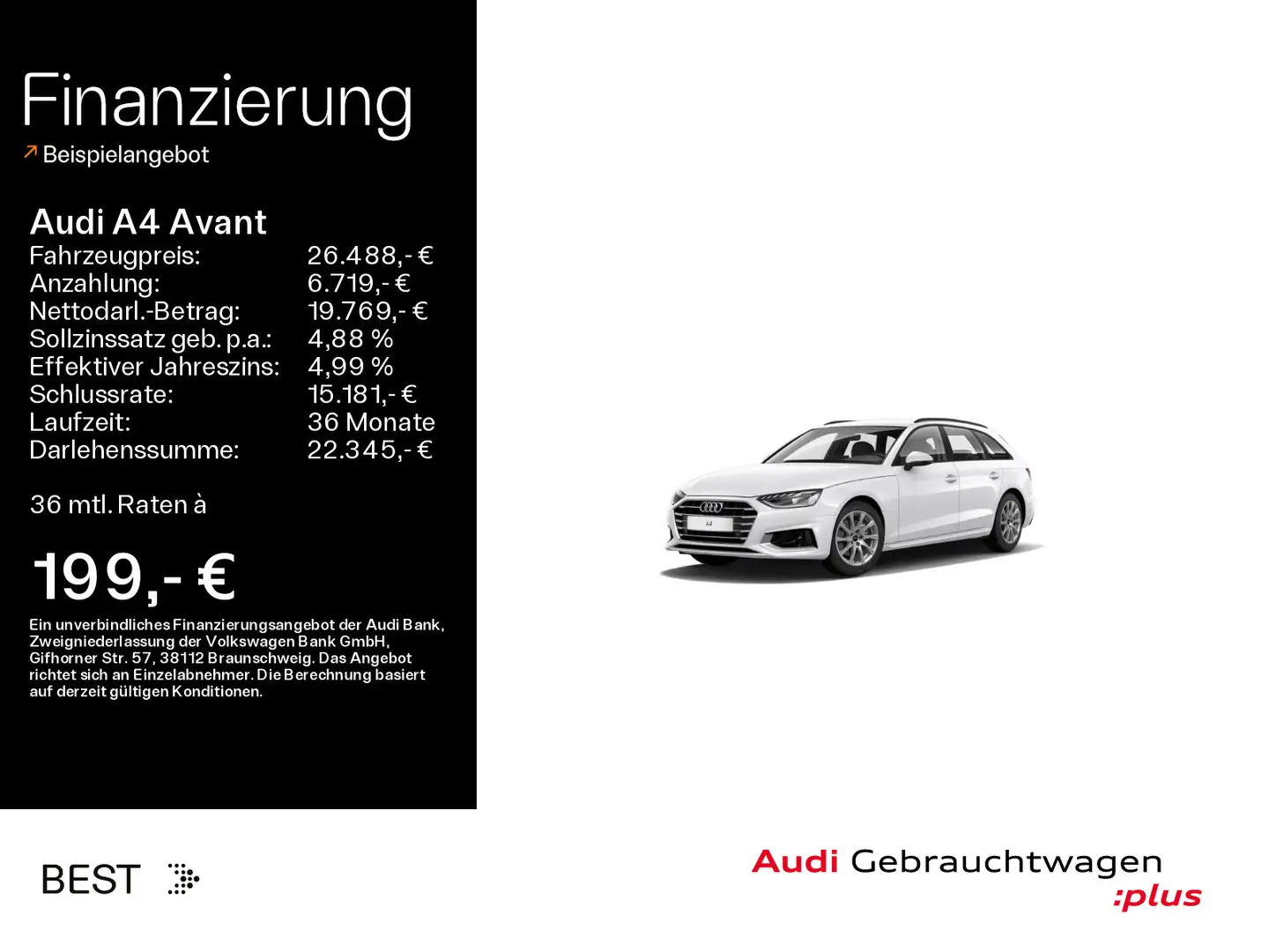 Audi A4 advanced 35 TDI design select HUD*Kamer Weiß - 1