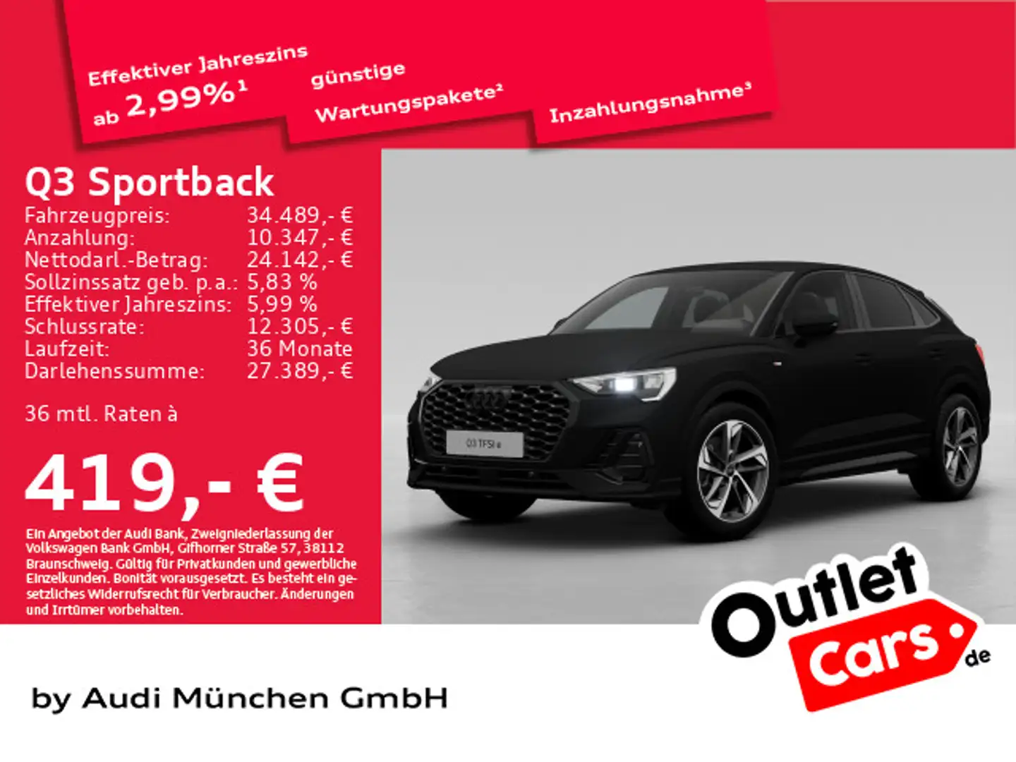 Audi Q3 45 TFSI e S tronic S line Virtual+/ Grün - 1