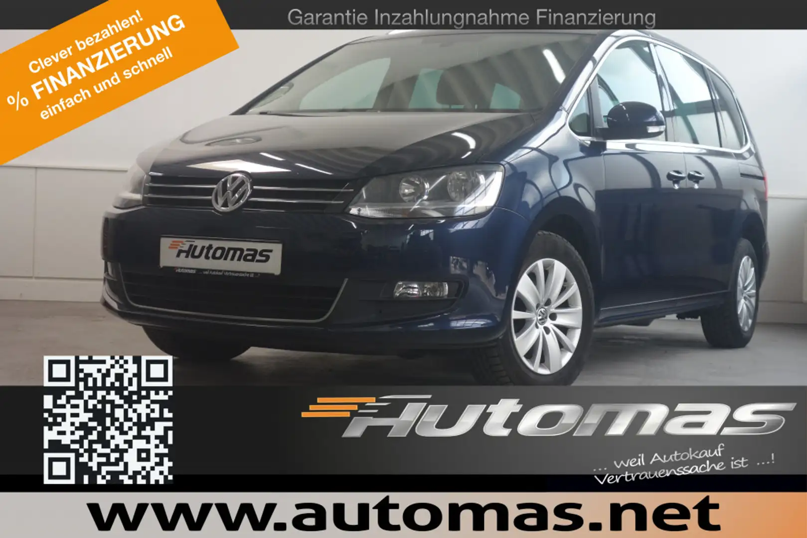 Volkswagen Sharan Comfortline BMT Klima PDC SHz AHK Blau - 1