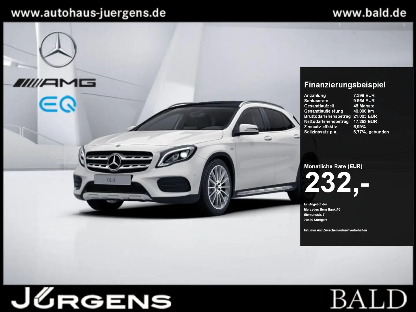 Mercedes-Benz GLA 180 AMG/LED/Pano/Leder/Park-Pilot/SHZ/19' Alb - 1