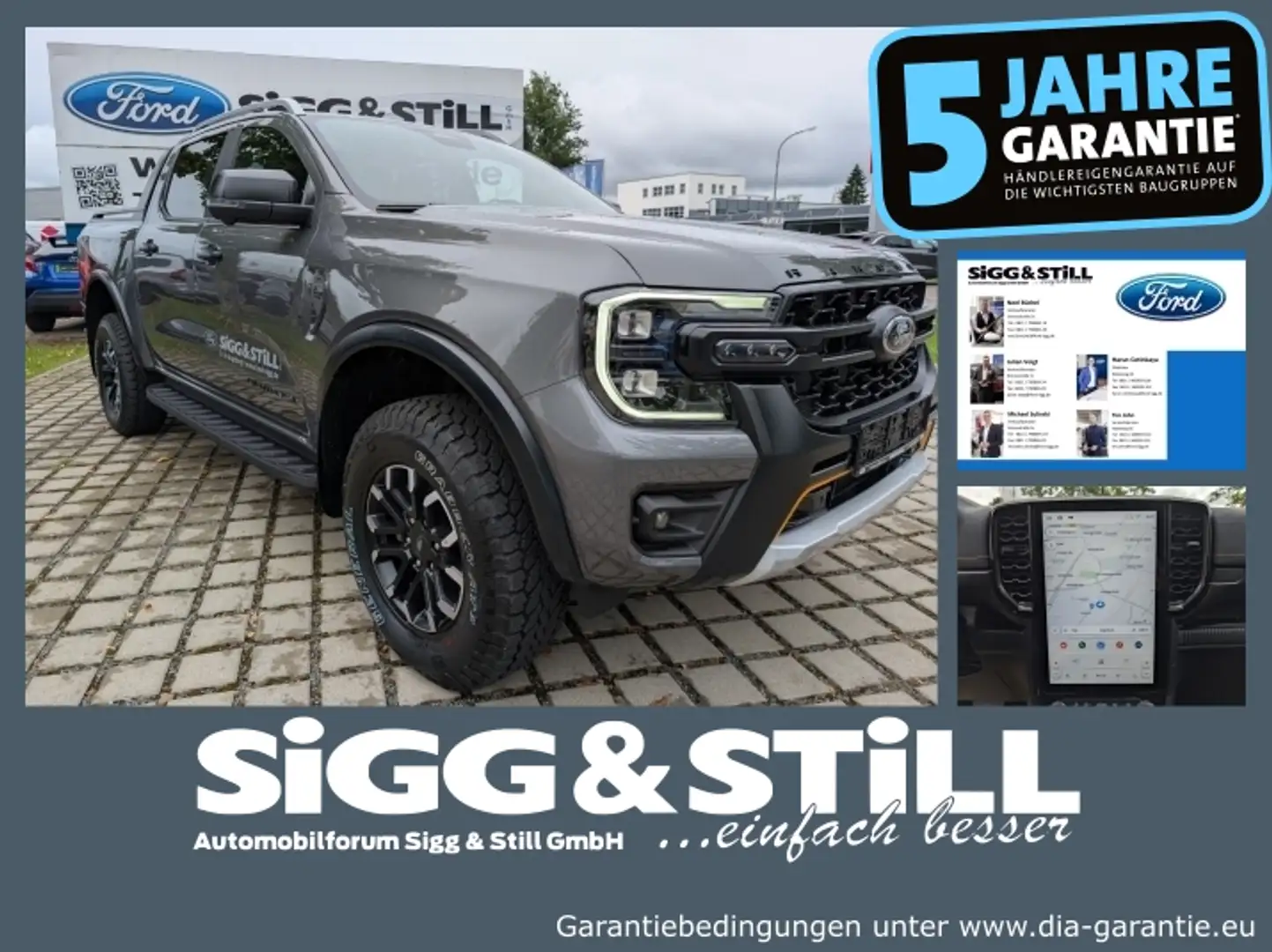 Ford Ranger Wildtrak X 2.0 DoKa E-4WD NAV*iACC*360*B&O Grau - 1