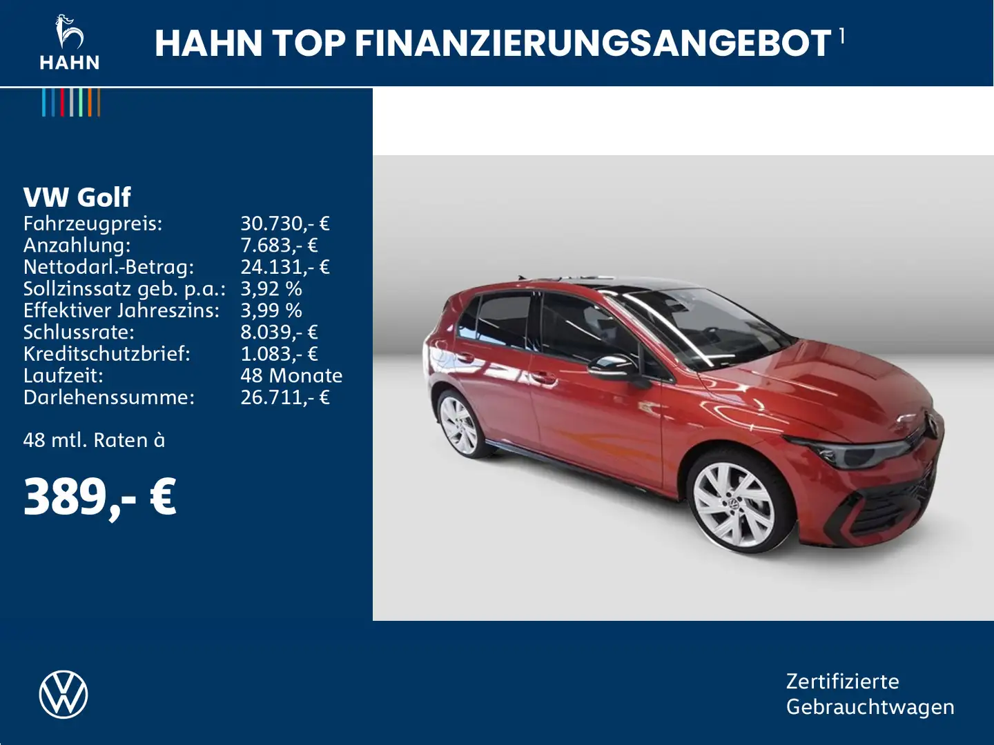 Volkswagen Golf VIII 1.5TSI R-Line Cam HuD Matrix Navi Pano Rot - 2