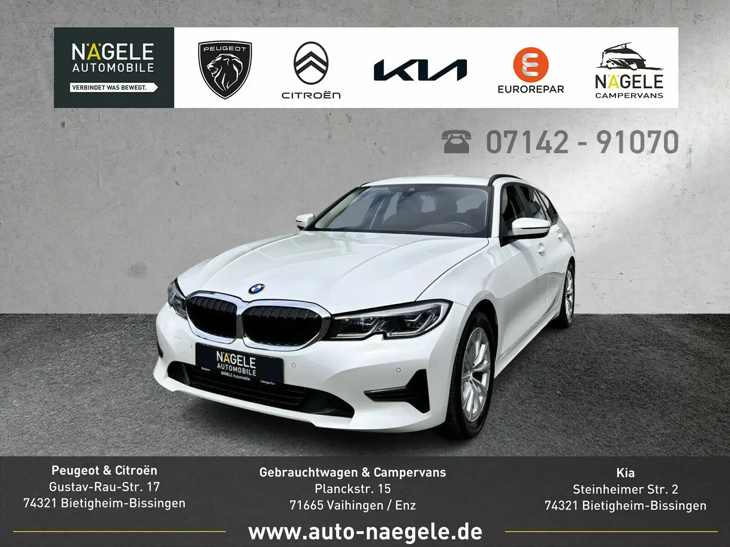 BMW 320 320d Touring|LiveCockp+HiFi+Standheiz.+Laser+AHK Blanc - 1
