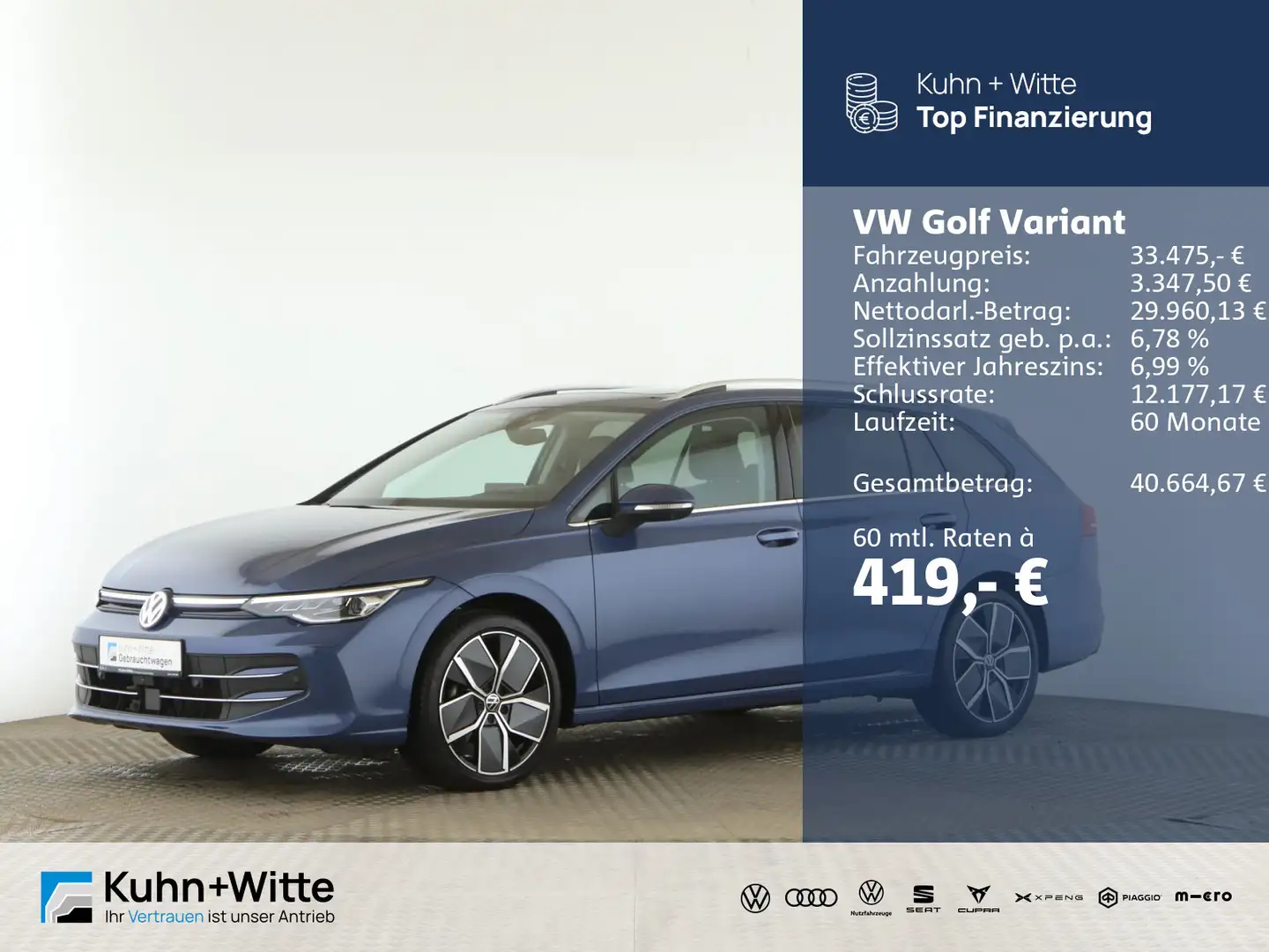 Volkswagen Golf Variant Golf VIII Variant 1.5 eTSI Style *Pano*AHK*LED*R Blau - 1