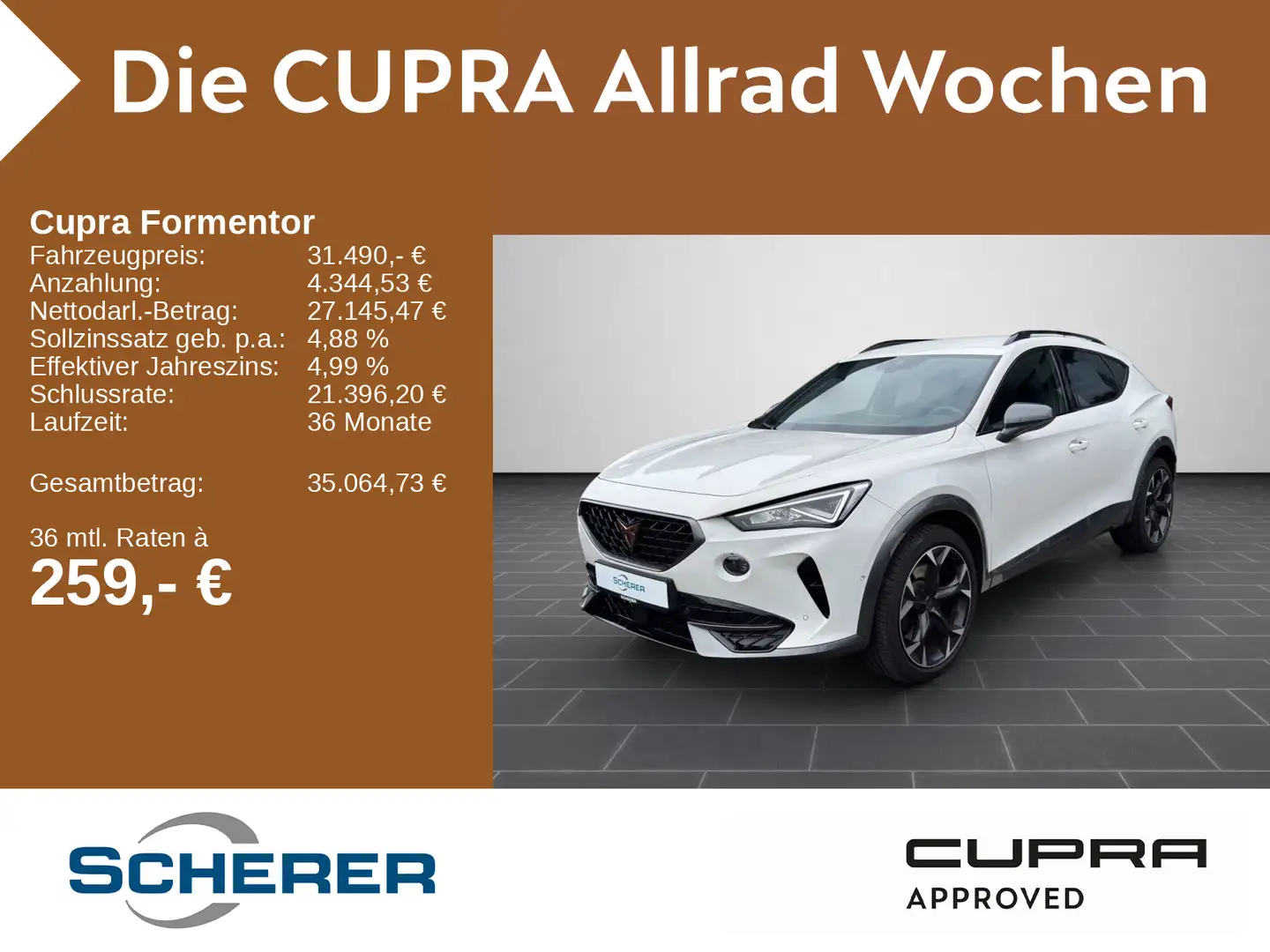 CUPRA Formentor VZ 2.0 TSI 4Drive NAVI AHK KAMERA ACC Weiß - 1