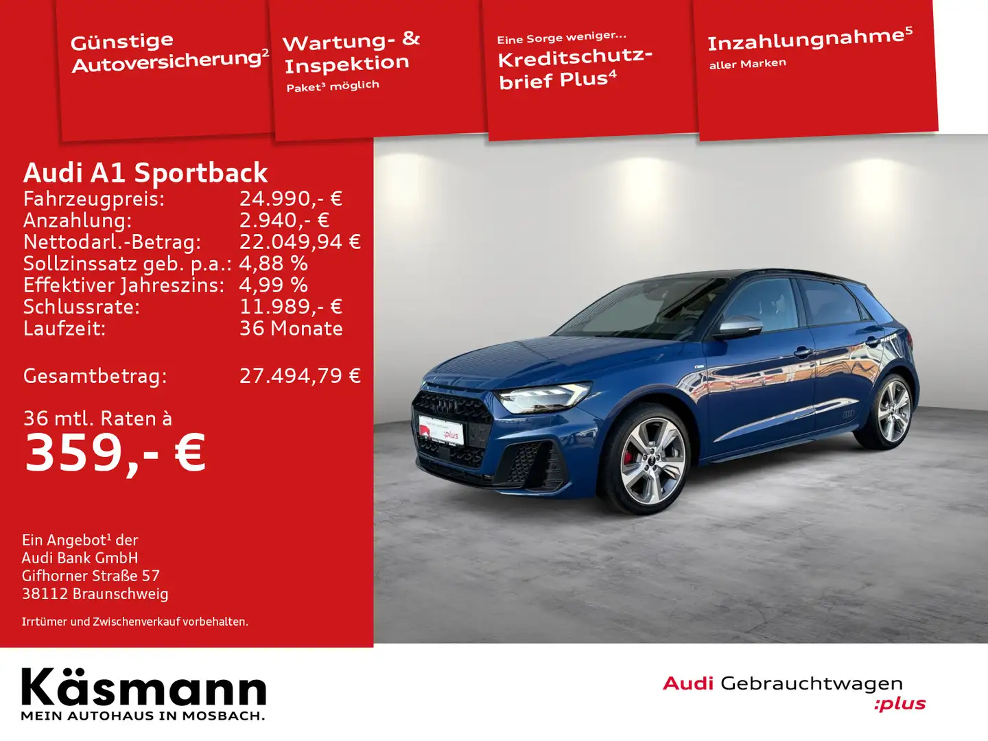 Audi A1 40TFSI S line COMPETITION SONOS Blau - 1