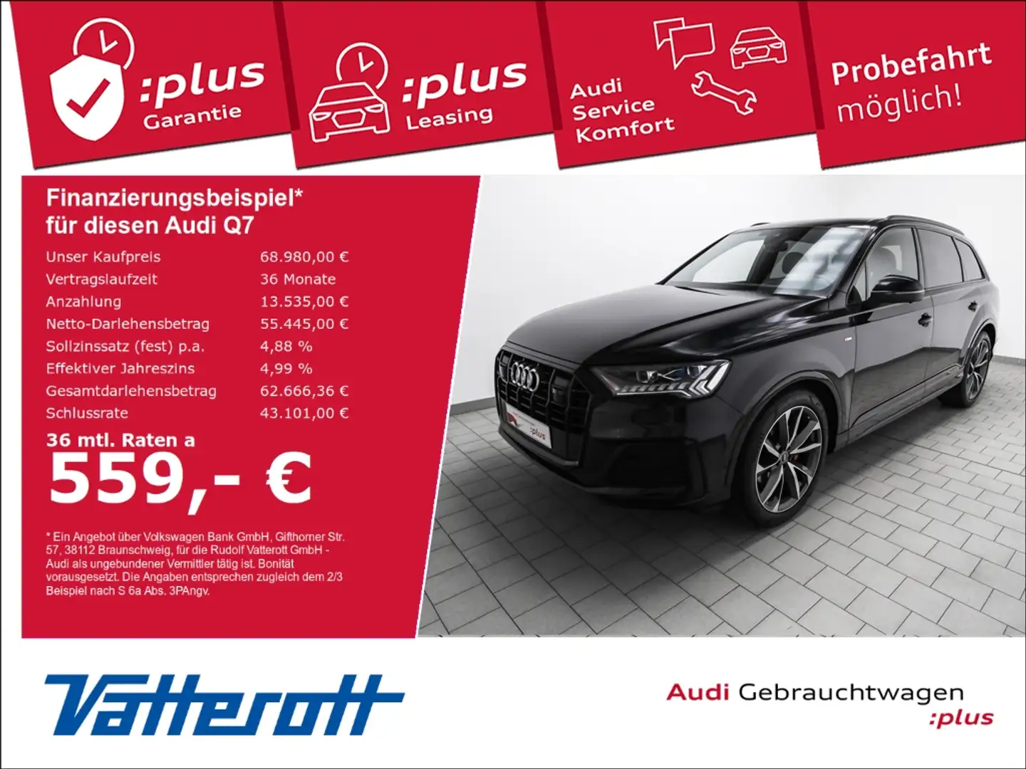 Audi Q7 50 TDI quattro S line Plus Laserlicht AHK Allradle Schwarz - 1