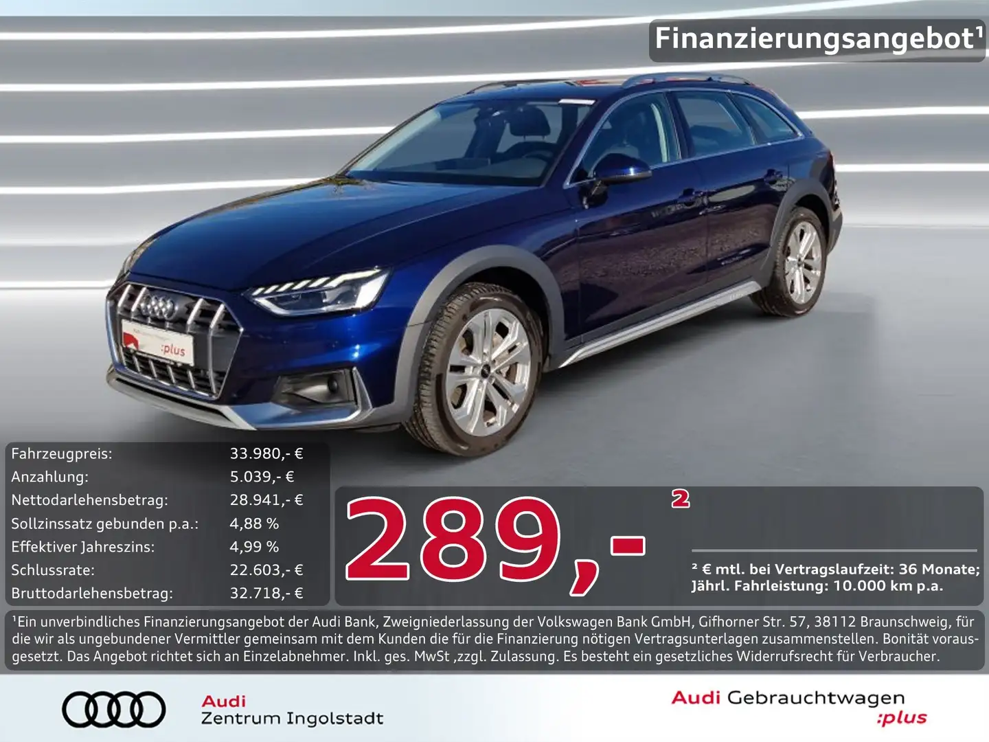 Audi A4 allroad 40 TDI qu STHZG LED AHK ACC virtual+ Blau - 1