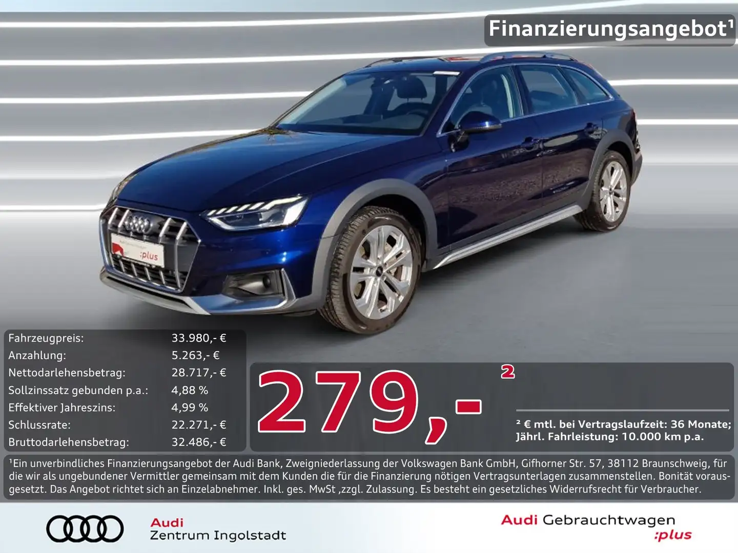 Audi A4 allroad 40 TDI qu STHZG LED AHK ACC virtual+ Blau - 1