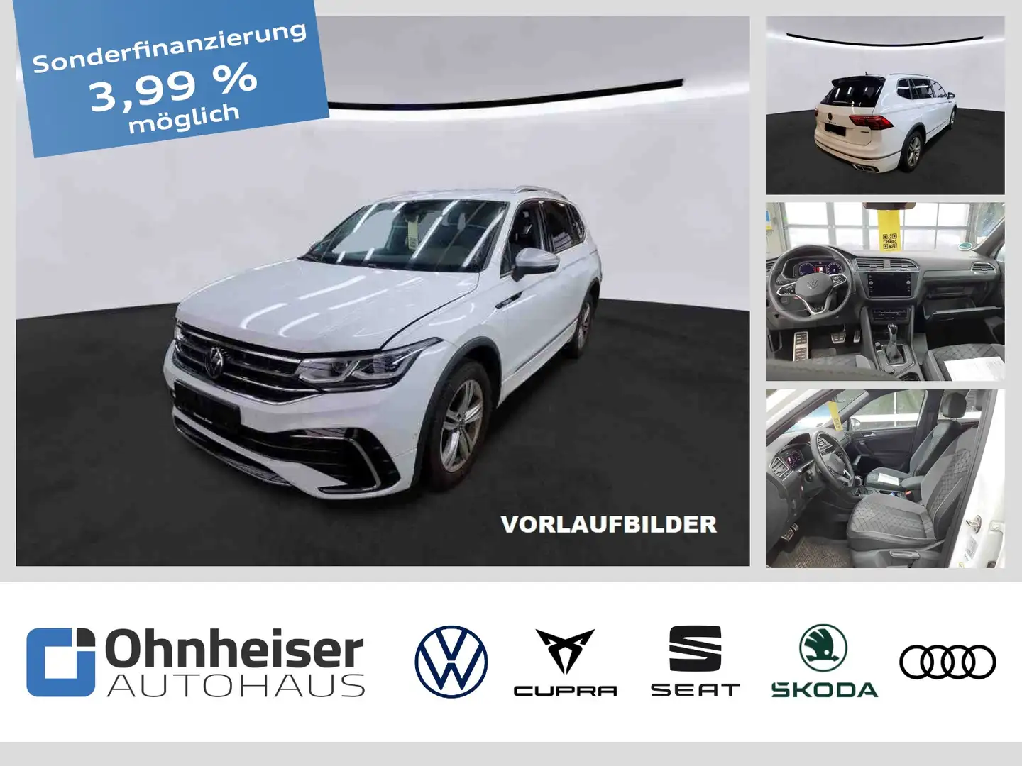 Volkswagen Tiguan Allspace 2.0 TDI DSG R-Line 4Motion AHK*ACC Weiß - 1