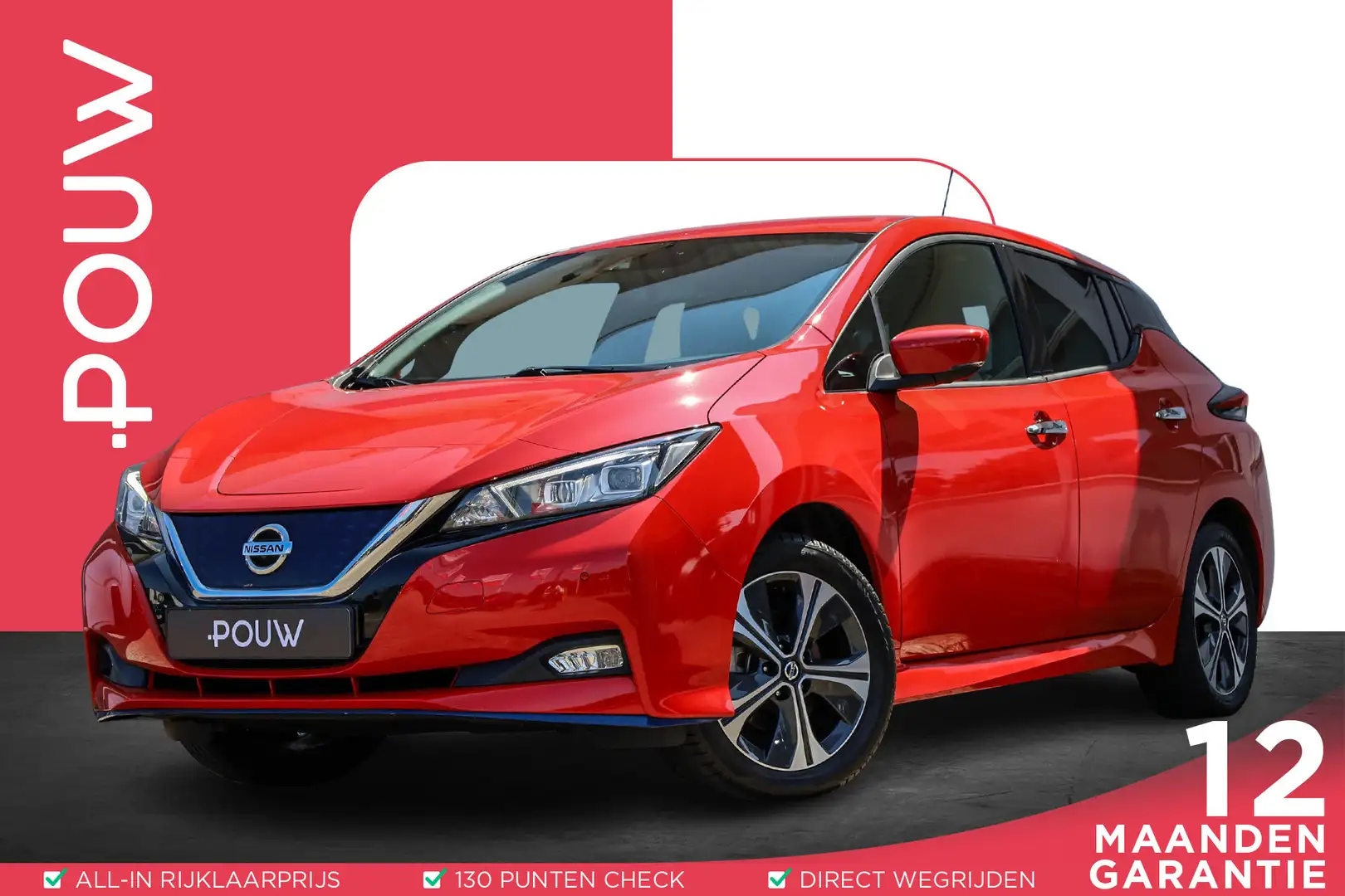 Nissan Leaf e+ 218pk N-Connecta 62 kWh | SoH 94% | Stoelverwar Rood - 1
