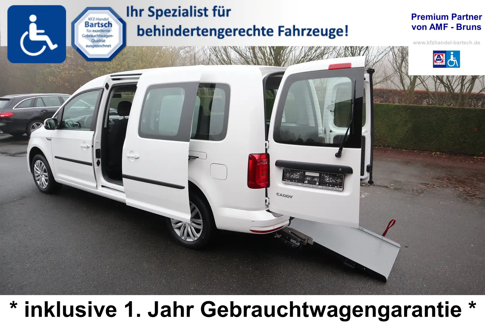 Volkswagen Caddy Maxi 1,4 TSI DSG*rollstuhlgerecht*Wenderampe** Weiß - 1