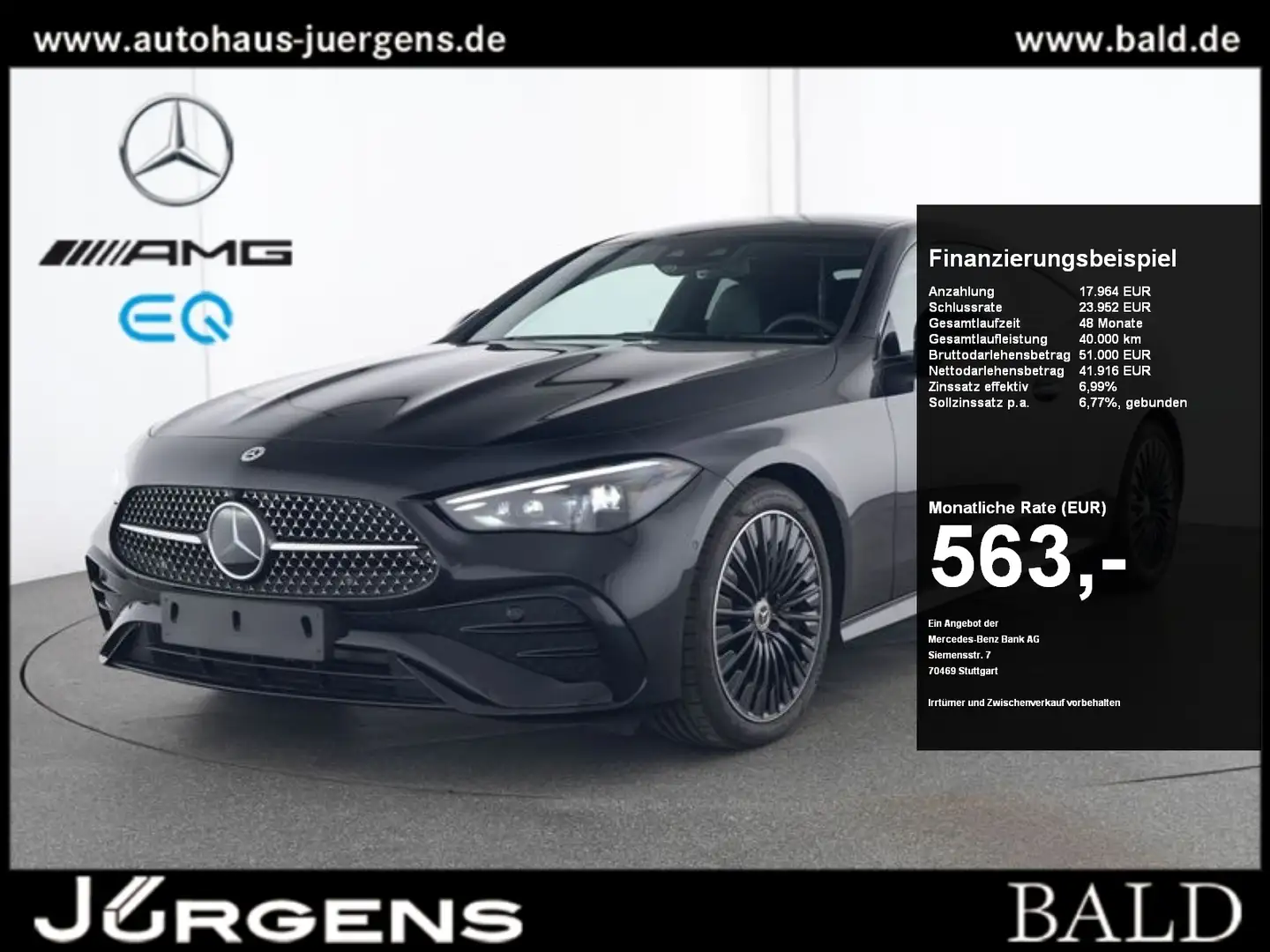 Mercedes-Benz CLE 300 4M Coupé AMG-Sport/Distr/Pano/StdHz/Memo Negru - 1