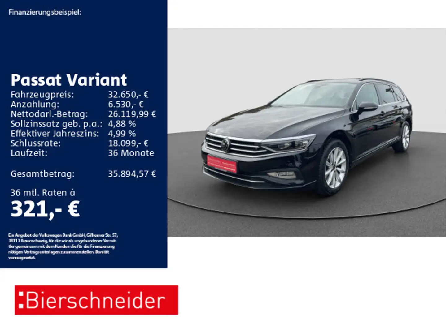 Volkswagen Passat Variant 2.0 TDI DSG Business AHK NAVI RFK Schwarz - 1