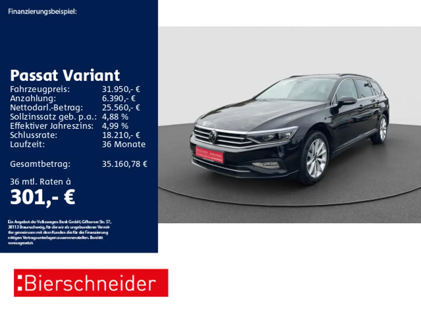 Volkswagen Passat Variant 2.0 TDI DSG Business AHK NAVI RFK Schwarz - 1