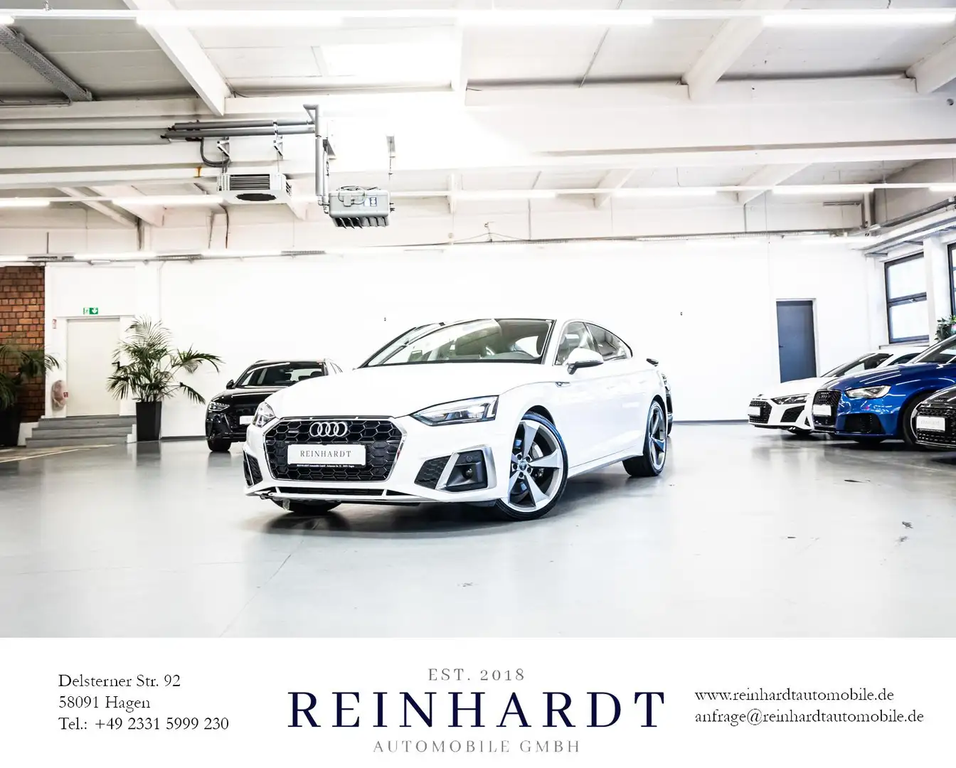 Audi A5 SPORTBACK 45TFSi Q S LINE/20Z./CARPLAY/KAM/VC Blanc - 1