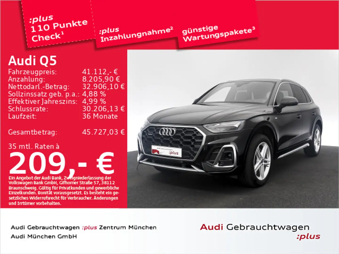 Audi Q5 40 TDI qu. S tronic 2x S line AHK/Virtual+/Ka Schwarz - 1