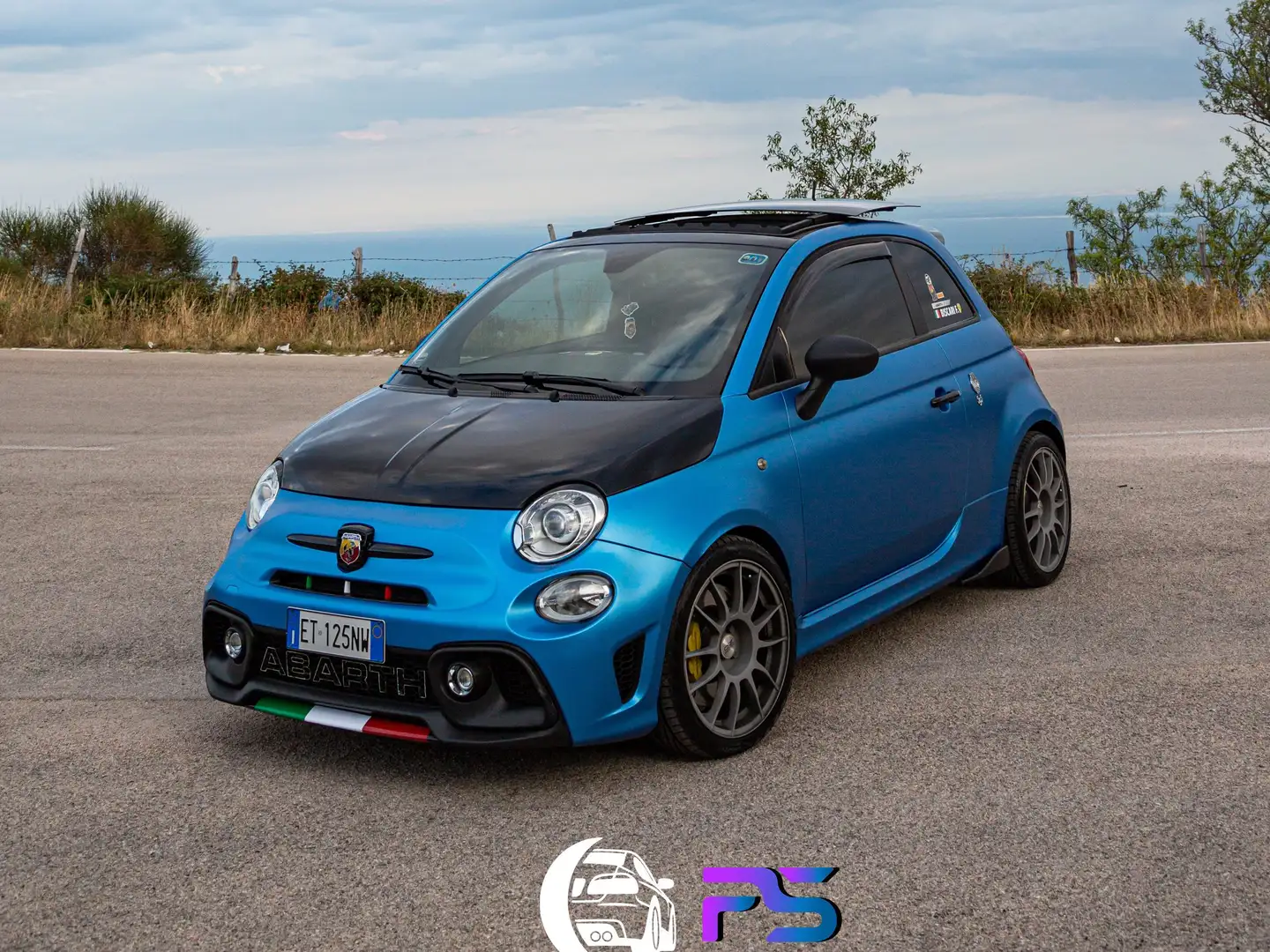 Abarth 595 Competizione Impianto frenante 330/carbonio/Sabelt alcantara Niebieski - 1