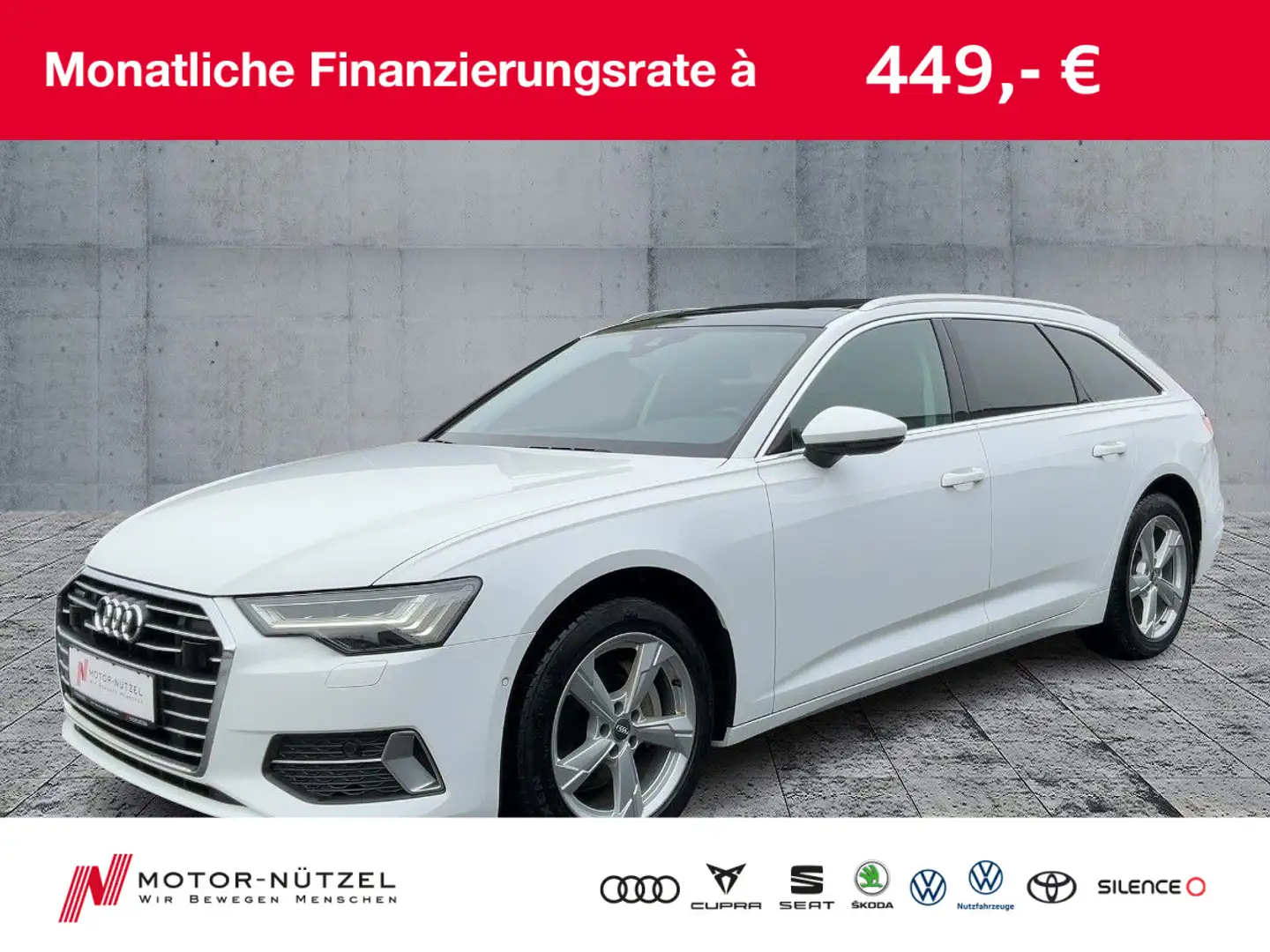 Audi A6 40 TDI QU SPORT MATRIX+NAV+ACC+AHK+360° Weiß - 1