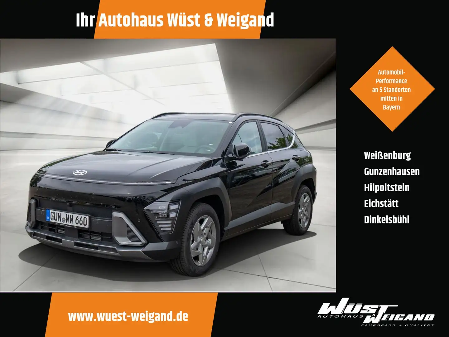 Hyundai KONA Kona 1.0 A T-GDI Trend 2WD , Navi., SHZ Nero - 1