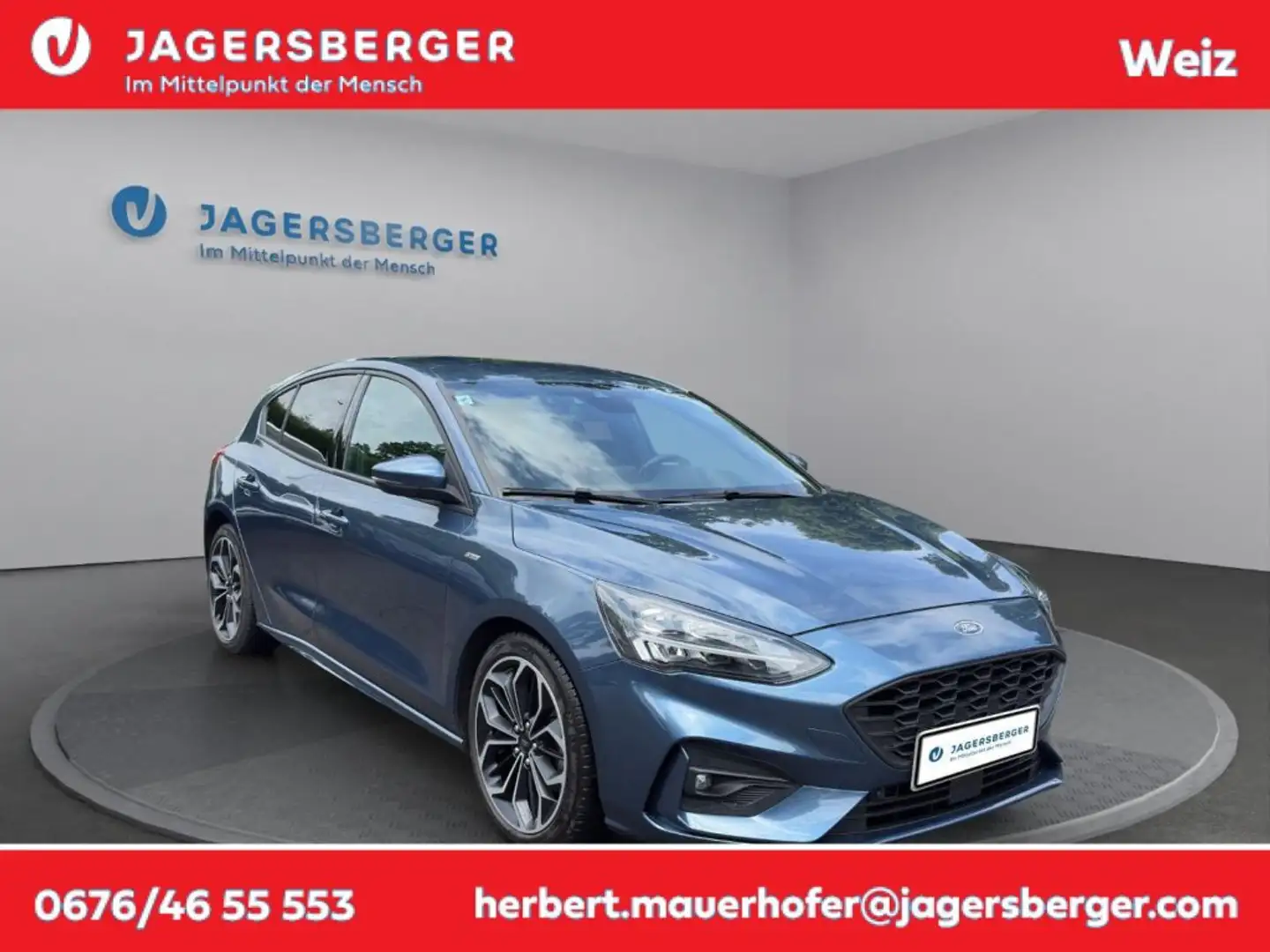 Ford Focus 1,0 EcoBoost ST-Line Business Blauw - 1