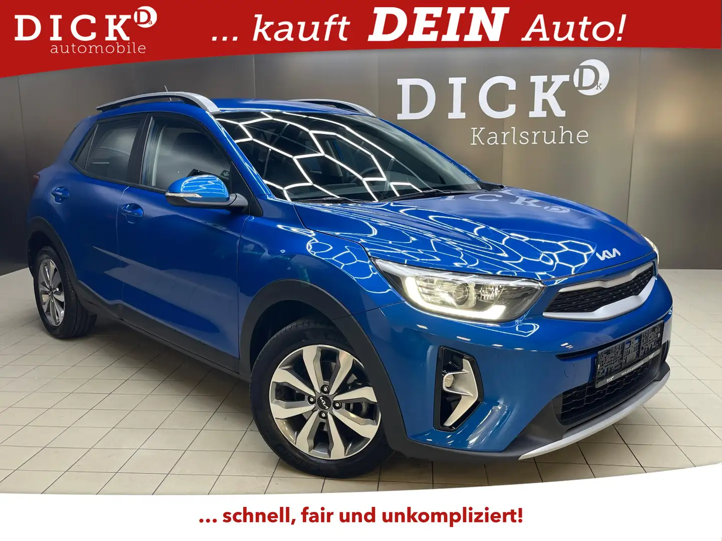 Kia Stonic 1.0 T-GDI NAVI+KAM+PDC+MFL+TEMP+APPLE+DAB Bleu - 1
